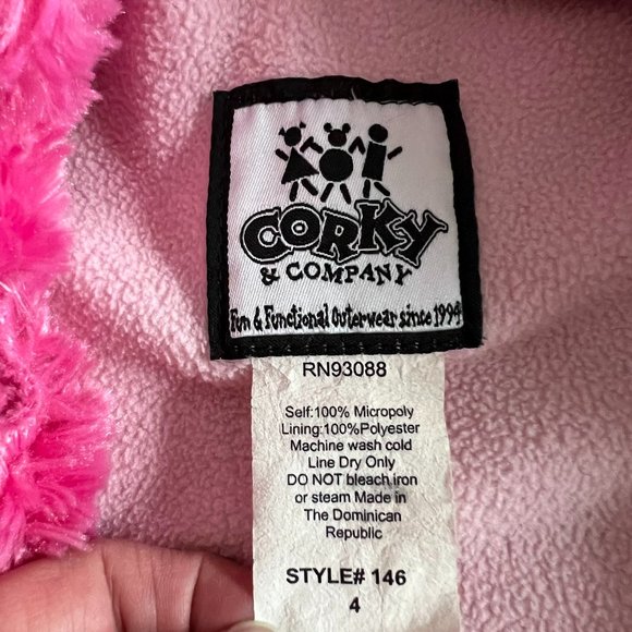 Corky and Company Vintage 4T Pink Floral Fluffy Coat - Picture 4 of 6